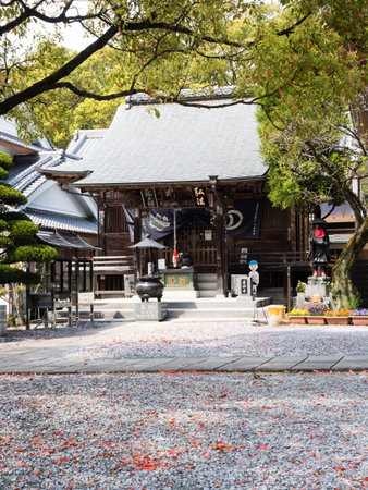 Kochi, Japan - April 6, 2018: On the grounds of Zenrakuji, temple number 30 of Shikoku pilgrimageのeditorial素材