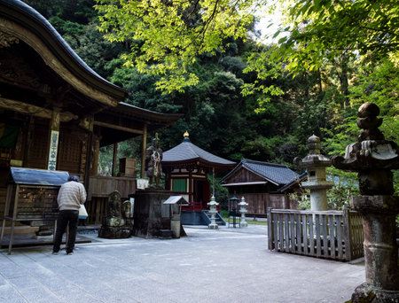 Tosa, Kochi Prefecture, Japan - April 7, 2018: On the grounds of Shoryuji, temple number 36 of Shikoku pilgrimageのeditorial素材