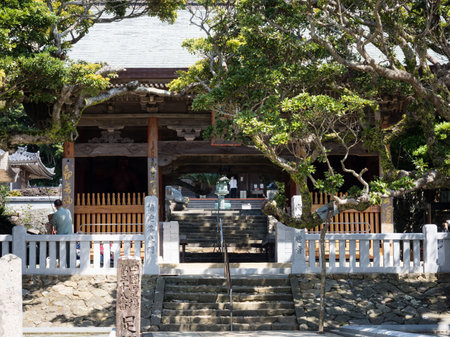 Tosashimizu, Japan - April 8, 2018: Entrance to Kongofukuji, temple number 38 of Shikoku pilgrimageのeditorial素材