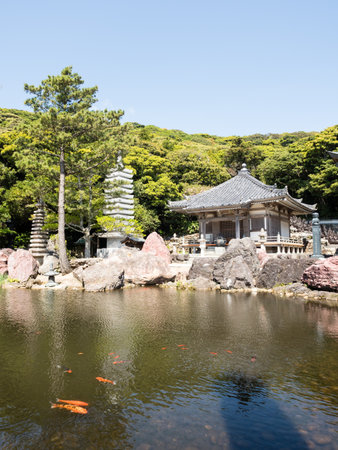 Tosashimizu, Japan - April 8, 2018: On the grounds of Kongofukuji, temple number 38 of Shikoku...