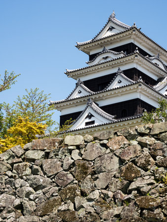 Main keep of Ozu castle, reconstructed in 2004 using traditional building methods - Ehime prefecture, Japanのeditorial素材