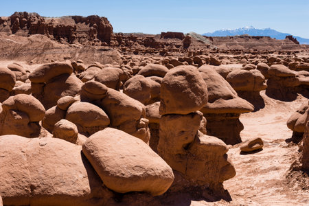 Unusual rock formations in Goblin Valley State Park - Utah, USAのeditorial素材