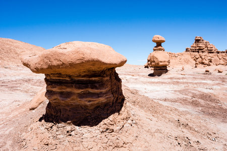 Unusual rock formations in Goblin Valley State Park - Utah, USAのeditorial素材