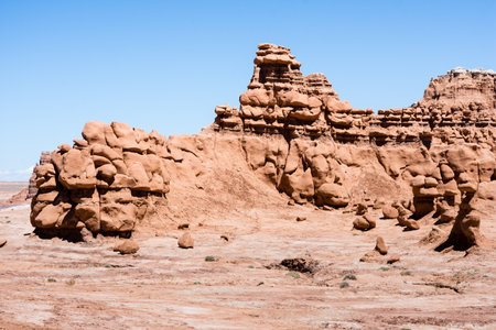 Unusual rock formations in Goblin Valley State Park - Utah, USAのeditorial素材