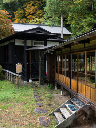 Kiso, Nagano prefecture, Japan - October 23, 2017: On the grounds of Yashiki Museumのeditorial素材