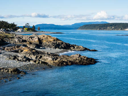 Dramatic coastal scenery at Cattle Point - San Juan Island, WA, USAの写真素材