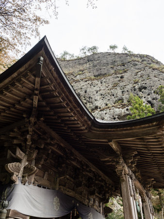 Kumakogen, Ehime prefecture, Japan - April 10, 2018: On the grounds of Iwayaji, temple number 45 of Shikoku pilgrimageのeditorial素材