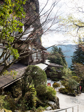 Kumakogen, Ehime prefecture, Japan - April 10, 2018: On the grounds of Iwayaji, temple number 45 of Shikoku pilgrimageのeditorial素材