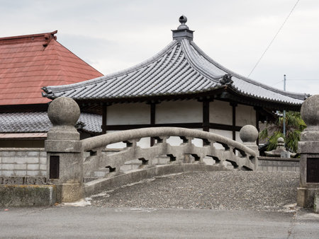 Matsuyama, Ehime prefecture, Japan - April 10, 2018: Entrance to Sairinji, temple number 48 of Shikoku pilgrimageのeditorial素材
