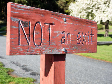 Not an exit sign on a parking lotの写真素材