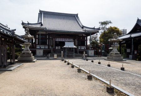 Imabari, Japan - April 11, 2018: Main hall of Nankobo, temple number 55 of Shikoku pilgrimageのeditorial素材