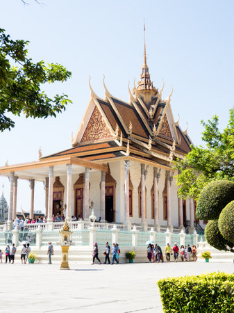 Phnom Penh, Cambodia - February 11, 2017: On the grounds of Silver Pagoda complex, a Buddhist temple...