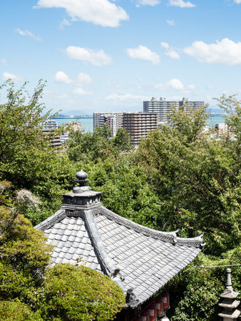 Otsu, Japan - August 21, 2018: On the grounds of Miidera, temple number 14 of the Saigoku Kannon pilgrimageのeditorial素材