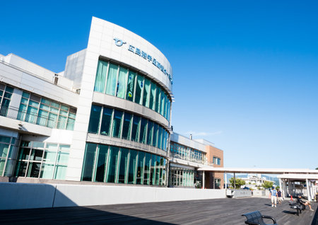 Hiroshima, Japan - August 24, 2018: Ujina passenger terminal at Hiroshima portのeditorial素材