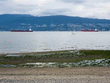 Scenic view from Jericho beach in Vancouver BC, Canadaの写真素材
