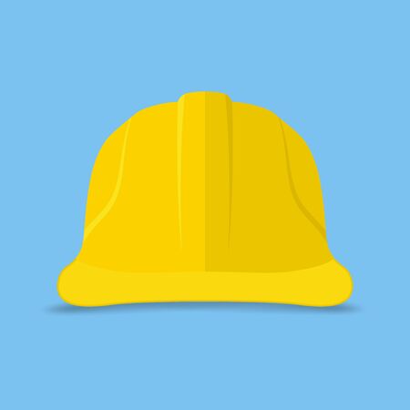 Safety helmet icon on blue background.のイラスト素材