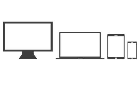 Set realistic Monitors laptop tabletのイラスト素材