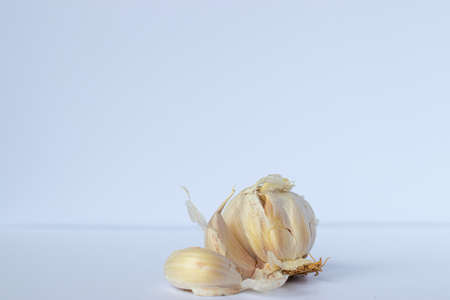 Garlic on a white backgroundの写真素材