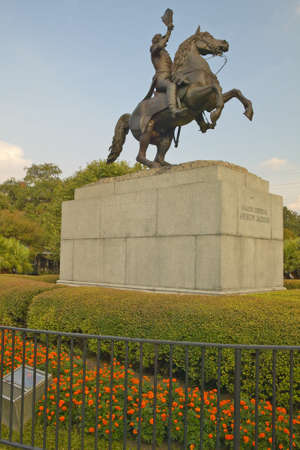 Andrew Jackson Statue &  Jackson Square in New Orleans, Louisianaのeditorial素材