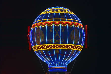 Paris Casino Balloon neon lights, Las Vegas, NVのeditorial素材