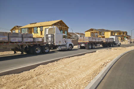 Desert construction of new homes in Clark County, Las Vegas, NVのeditorial素材