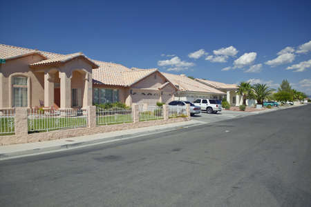 Desert construction of new homes in Clark County, Las Vegas, NVの写真素材