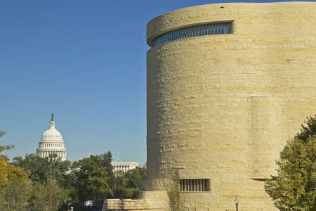 National Museum of the American Indian and US Capitol, Smithsonian, in Washington D.C.のeditorial素材