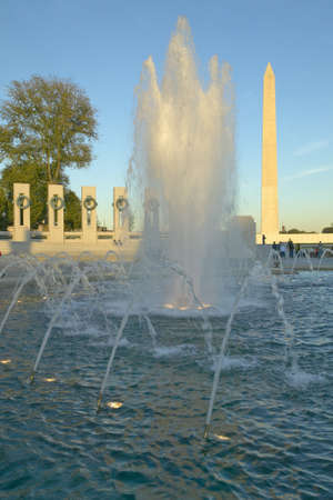 Fountains at the U.S. World War II Memorial commemorating World War II in Washington D.C. のeditorial素材
