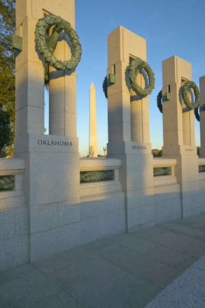 Wreaths at the U.S. World War II Memorial ,Washington D.C. and the National Monumentのeditorial素材