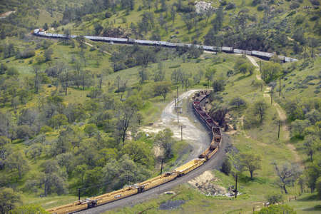 The Tehachapi Train Loop near Tehachapi California is the historic location of the Southern Pacific...