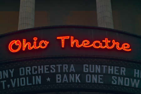 Ohio Theater marquee theater sign advertising Columbus Symphony Orchestra in downtown Columbus, OHのeditorial素材