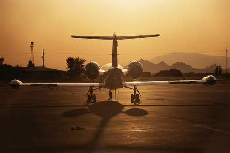 Lear jet at sunrise のeditorial素材