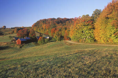 Farm in Autumn, Woodstock, Vermontのeditorial素材