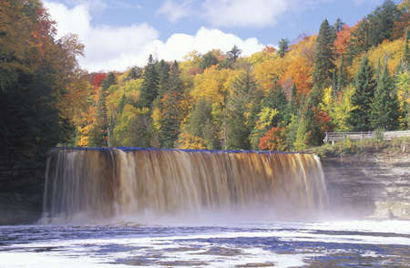 Waterfall in Autumn, Michiganのeditorial素材