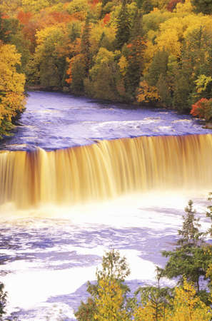 Waterfall in Autumn, Michiganのeditorial素材
