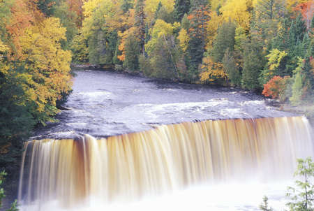 Waterfall in Autumn, Michiganのeditorial素材