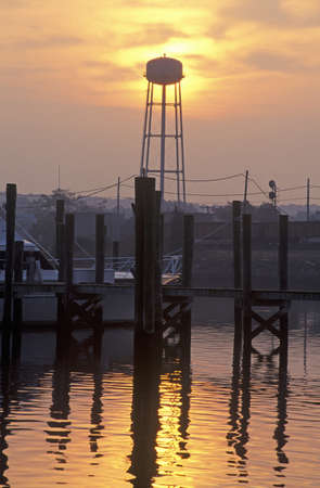 Sunrise at Mystic Seaport, Connecticutのeditorial素材