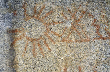 Pictographs on Stone, Anza-Borrego Desert State Park, Californiaのeditorial素材