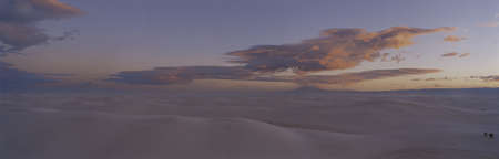 This is sunset over White Sands National Monument.の写真素材