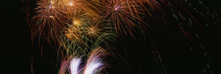 These are fireworks from Navy Pier. It took place on Venetian Night which is a celebration of boats...