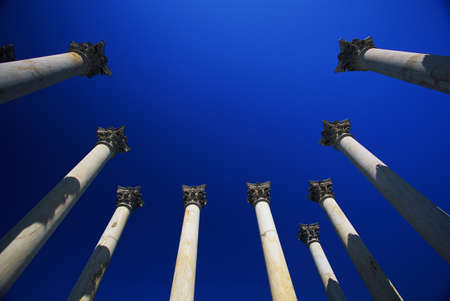 These are the National Capitol Columns located at the National Arboretum.の写真素材