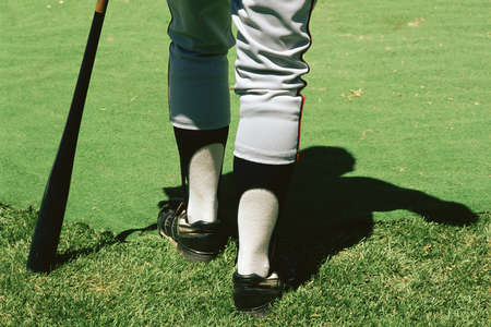 Legs of baseball playerの写真素材