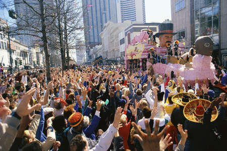 Crowd watching parade