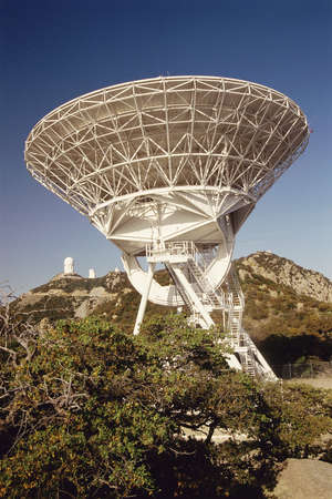 Array/satellite dish facing uprightの写真素材