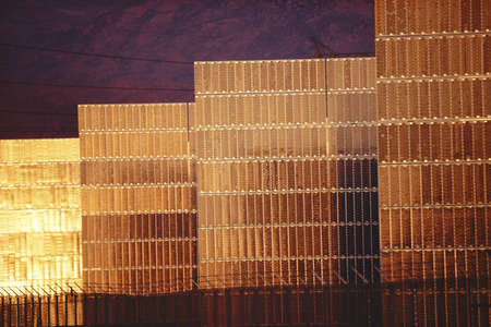 Solar photovoltaic panelsの写真素材