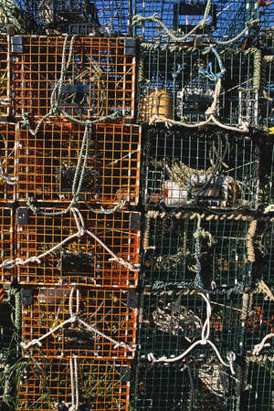 Detail of lobster trapsの写真素材