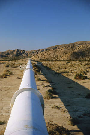 Pipeline in desert landscape