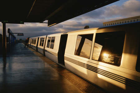High-speed train in afternoon sun