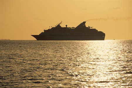 Ship in oceanの写真素材