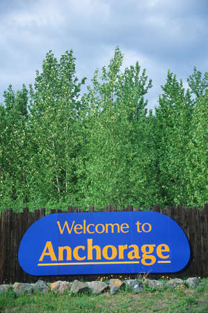 Welcome to Alaska Signの写真素材